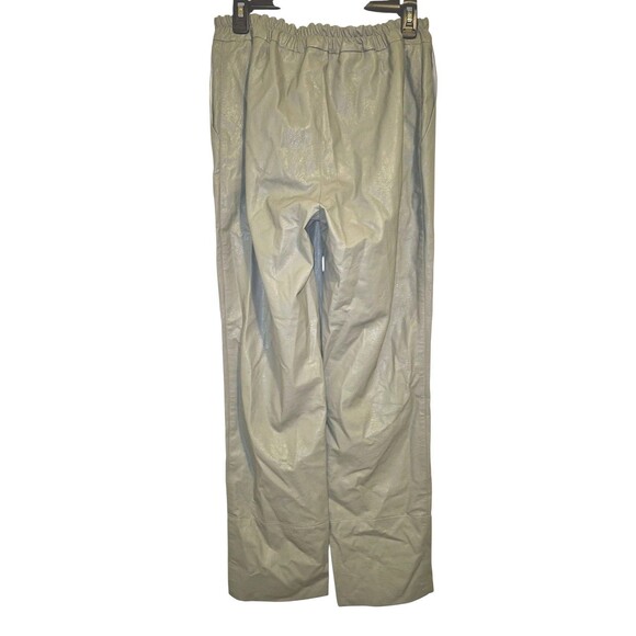 USHATAVA Pants Unisex Medium Gray Faux Leather Straight Leg Vegan Style - Picture 5 of 5